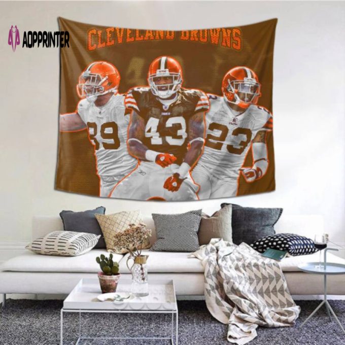 Cleveland Browns Tapestry – Perfect Dorm Decor for Living Room & Bedroom