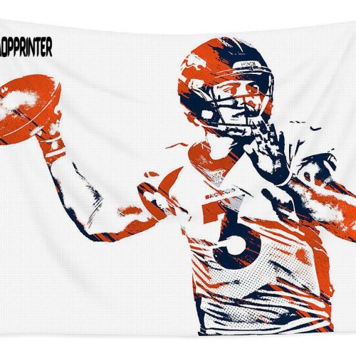 Drew Lock Denver Broncos Watercolor Strokes Pixel Art 1 Tapestry Gifts For Fans