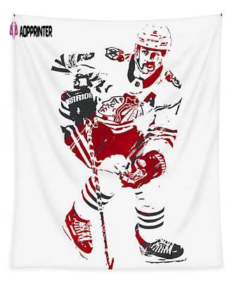 Duncan Keith Chicago Blackhawks Watercolor Strokes Pixel Art Tapestry – Joe Hamilton Design