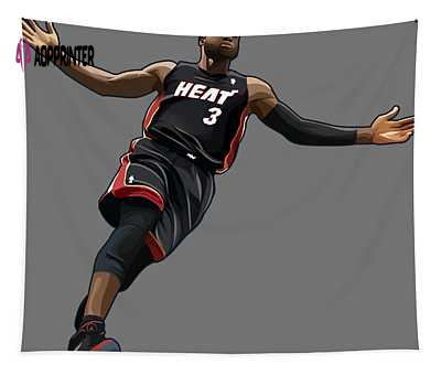 Dwyane Wade Hell Yeah Tapestry: Stylish NBA Wall Decor for Fans