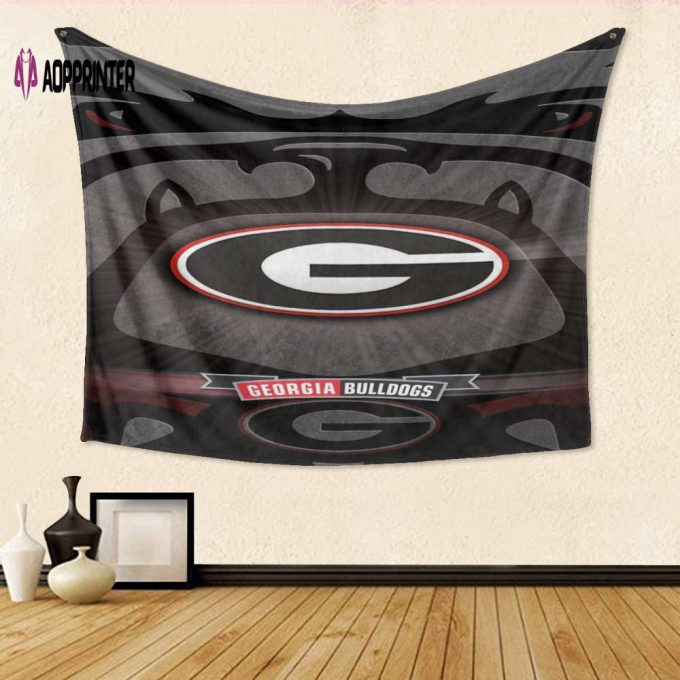 Georgia Bulldogs Black TA1 Full Printing Tapestry – Perfect Gift for Fans!