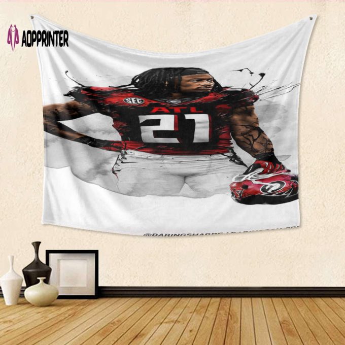 Georgia Bulldogs Player TA16 Gift For Fan 3D Full Printing Tapestry