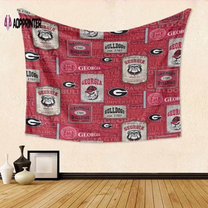 Georgia Bulldogs TA3 Gift For Fan 3D Full Printing Tapestry