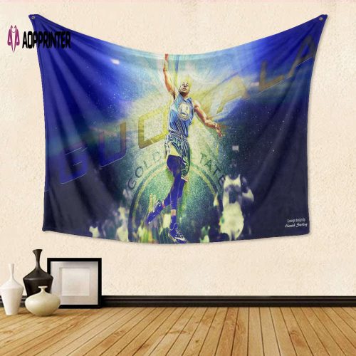 Golden State Warriors Crystal Gift: 3D Full Printing Tapestry with Emblem Texture – Perfect for Fans!