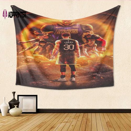 Golden State Warriors Stephen Curry 30 Texture5 Tapestry – Perfect Gift for Fans!