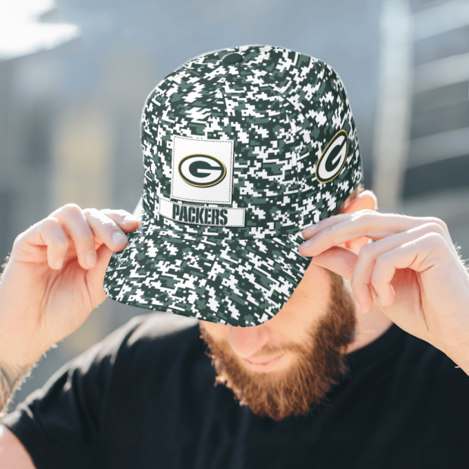 Green Bay Packers Digital Camo AOP Classic Baseball Classic Baseball Classic Cap Men Hat Men Hat