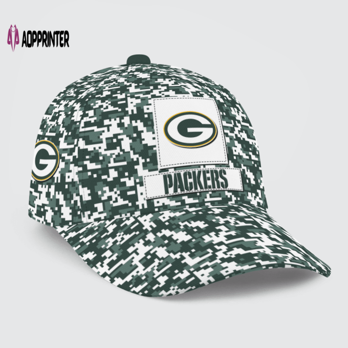 Green Bay Packers Digital Camo AOP Classic Baseball Classic Baseball Classic Cap Men Hat Men Hat