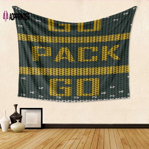 Green Bay Packers Go Pack Go 3D Full Print Tapestry – Perfect Gift for Fans!