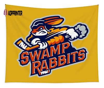 Enhance Décor with Greenville Swamp Rabbits Transparent Tapestry by Hanri Jayadi