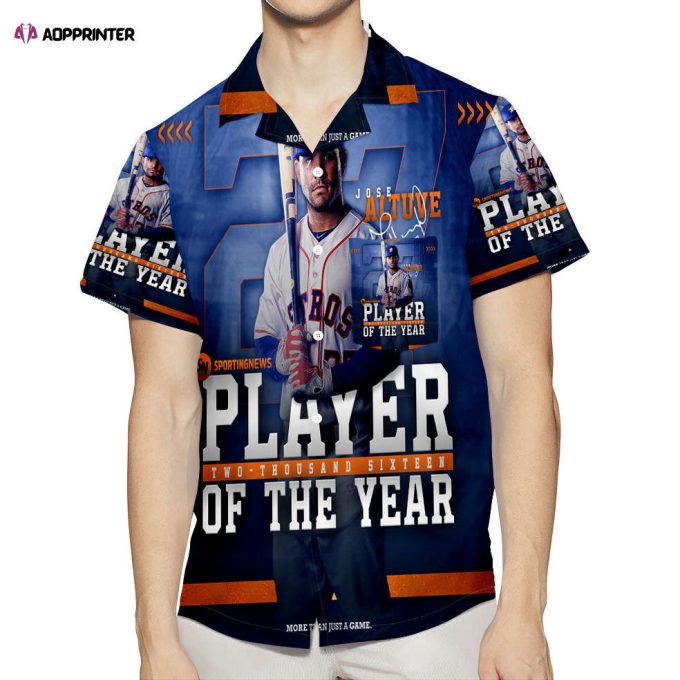 Houston Astros Jose Altuve 27 v4 3D All Over Print Summer Beach Hawaiian Shirt Gift Men Women Gift Men Women With Pocket