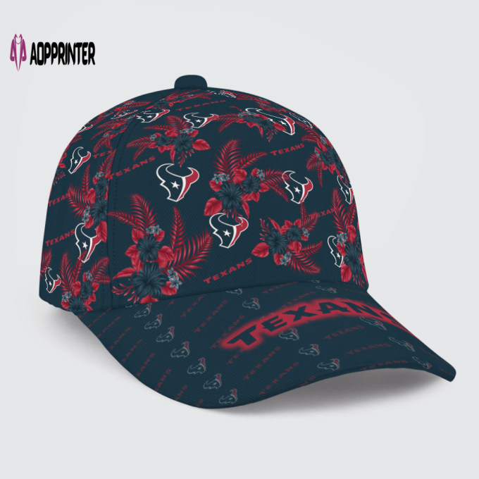 Houston Texans Floral Hawaiian Adjustable Baseball Classic Baseball Classic Cap Men Hat Men Hat