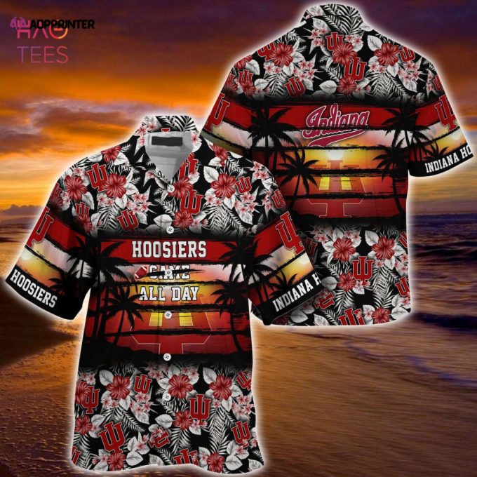 Indiana Hoosiers Crimson Black Hawaiian Shirt – Perfect Gift for Men and Women