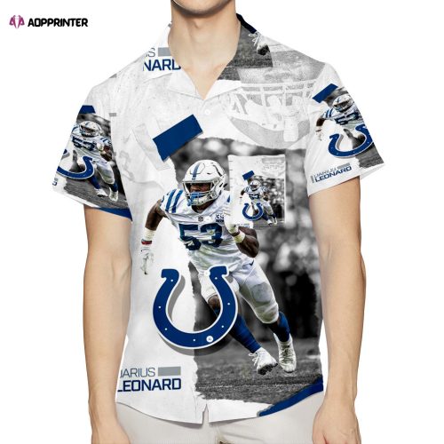Indianapolis Colts Darius Leonard 3D All Over Print Hawaiian Shirt – Perfect Gift for Men and Women!