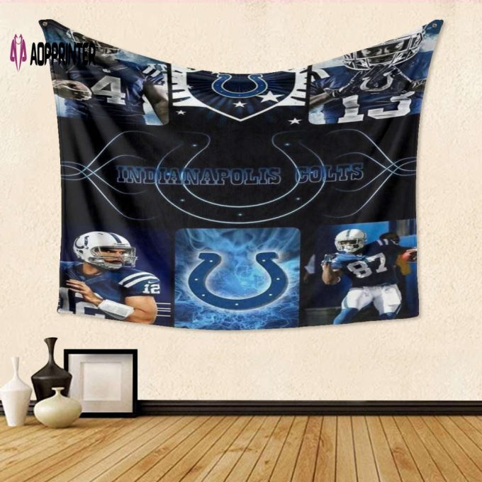 Official Indianapolis Colts Players Logo Tapestry – Perfect Gift for Fans 3D Full Printing