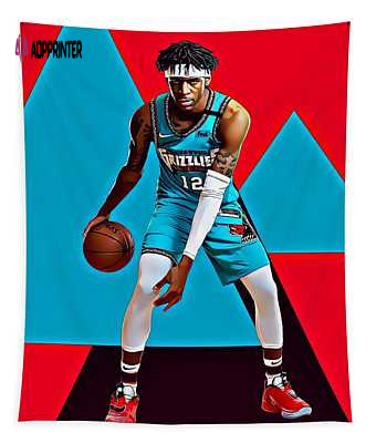 Ja Morant Memphis Grizzlies Cartoon Art 1 Joe Hamilton Tapestry