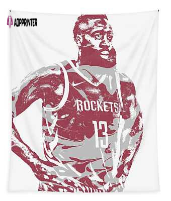 James Harden Houston Rockets Pixel Art 52 Joe Hamilton Tapestry