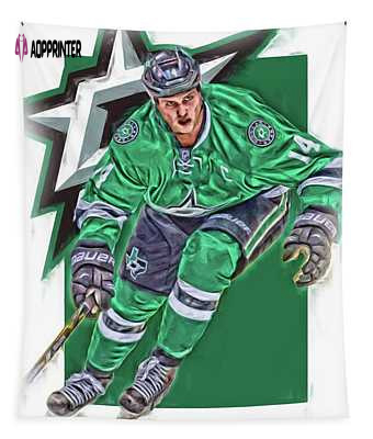 Jamie Benn Dallas Stars Oil Art Series 3 Joe Hamilton Tapestry