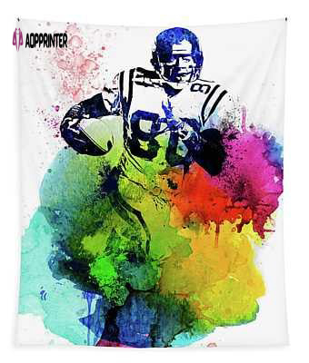 Jerry Rice Watercolor Tapestry Naxart Studio Vibrant Artwork for Sports Fans