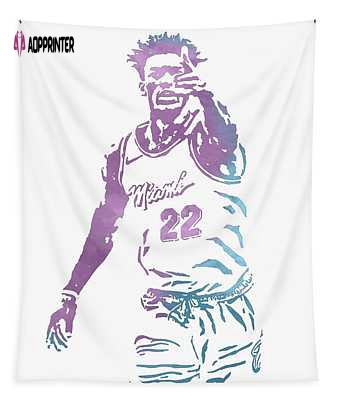 Jimmy Butler Miami Heat Pixel Art 1003 Joe Hamilton Tapestry