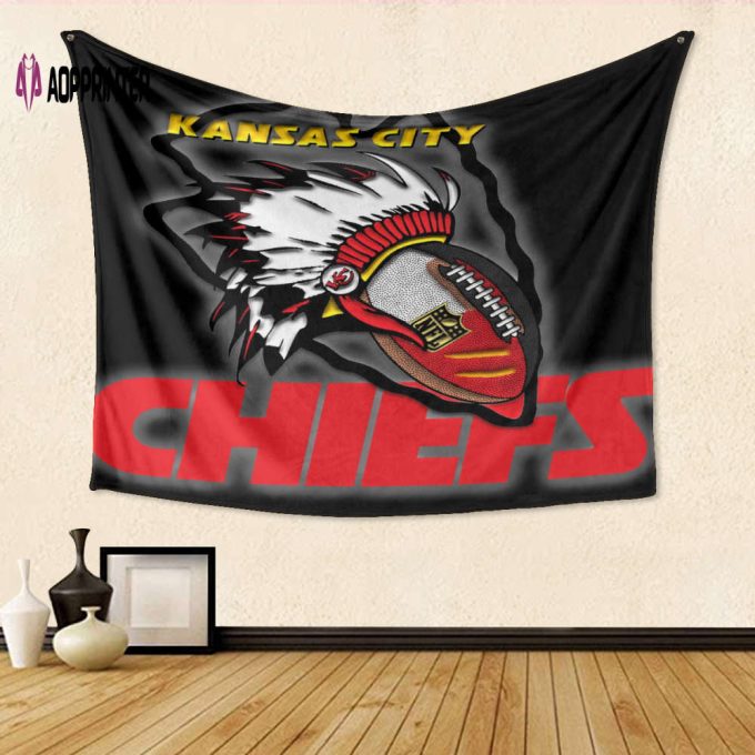 Kansas City Chiefs Emblem v6 Gift For Fan 3D Full Printing Tapestry