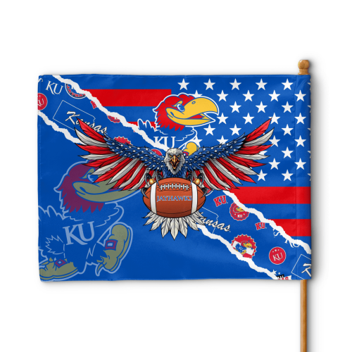 Kansas Jayhawks American Landscape House Flag