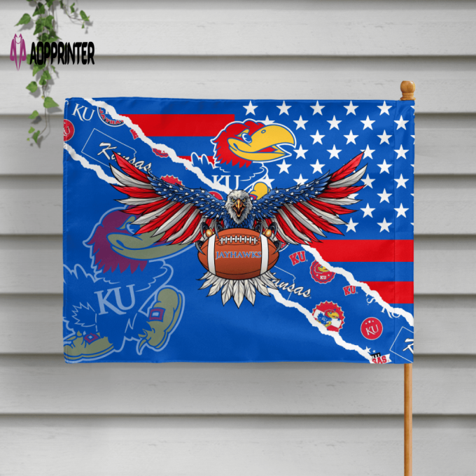 Kansas Jayhawks American Landscape House Flag