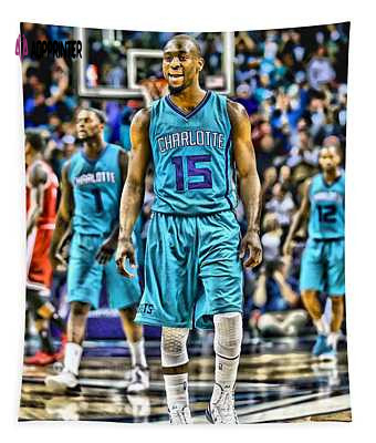 Kemba Walker Charlotte Hornets Art Tapestry: Player 2 Joe Hamilton Design