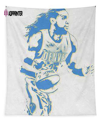 Kenneth Faried Denver Nuggets Pixel Art Joe Hamilton Tapestry