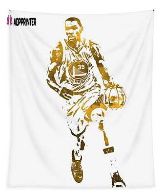 Golden State Warriors Kevin Durant Pixel Art Tapestry by Joe Hamilton – Unique Wall Decor