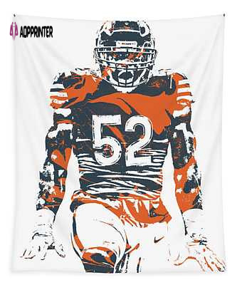 Khalil Mack Chicago Bears Pixel Art 6 Joe Hamilton Tapestry