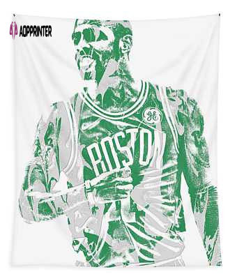 Kyrie Irving Boston Celtics Pixel Art Tapestry – Exclusive Joe Hamilton Design