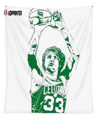 Larry Bird Boston Celtics Pixel Art 5 Joe Hamilton Tapestry: Unique NBA Wall Decor