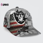 Las Vegas Raiders American Flag Metal Printed Baseball Classic Baseball Classic Cap Men Hat Men Hat