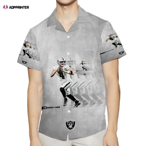 Las Vegas Raiders Derek Carr 4 v3 3D All Over Print Summer Beach Hawaiian Shirt Gift Men Women Gift Men Women With Pocket