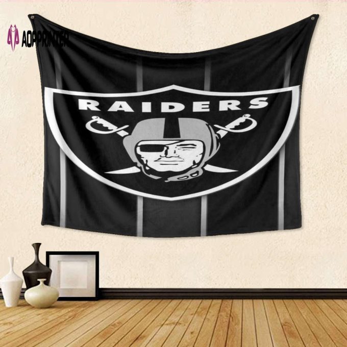 Las Vegas Raiders Logo Art12 Tapestry – Perfect Gift for Fans 3D Full Printing