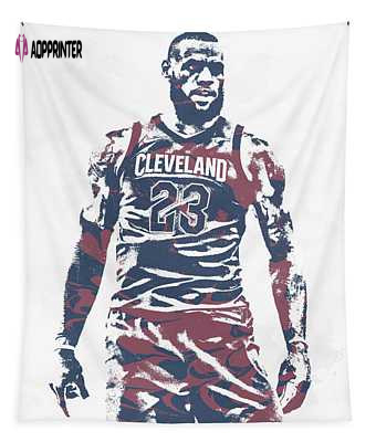 Lebron James Cleveland Cavaliers Pixel Art 61 Joe Hamilton Tapestry