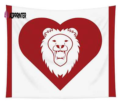 Lion Cares Red College Mascot Tapestry: Vibrant Designs for Dorms & Fan Spaces