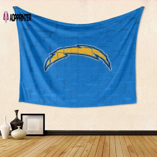 Los Angeles Chargers Emblem v27 3D Full Printing Tapestry – Perfect Gift for Fans