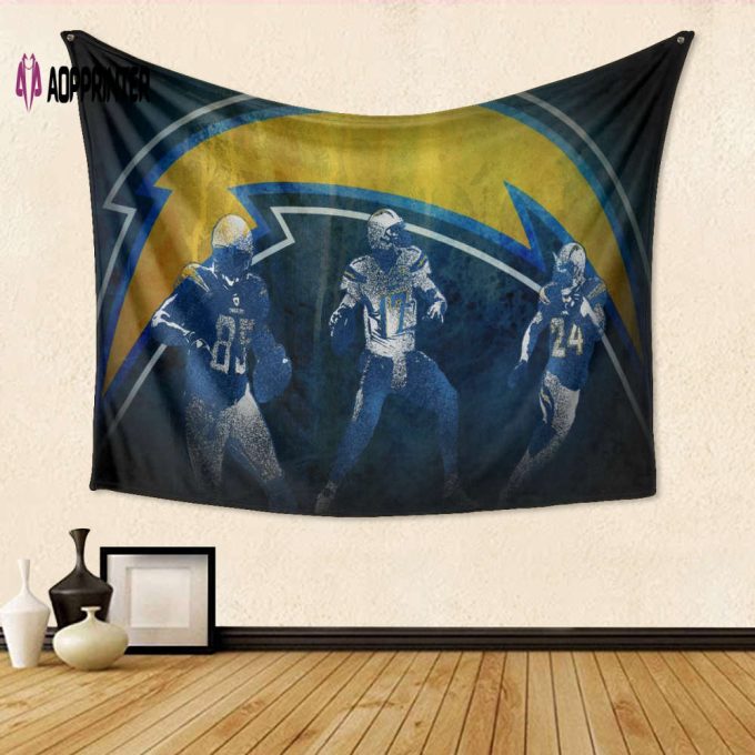 Los Angeles Chargers Team v18 Gift For Fan 3D Full Printing Tapestry