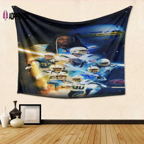 Los Angeles Chargers Team v4 3D Full Printing Tapestry: Perfect Gift for Fans!