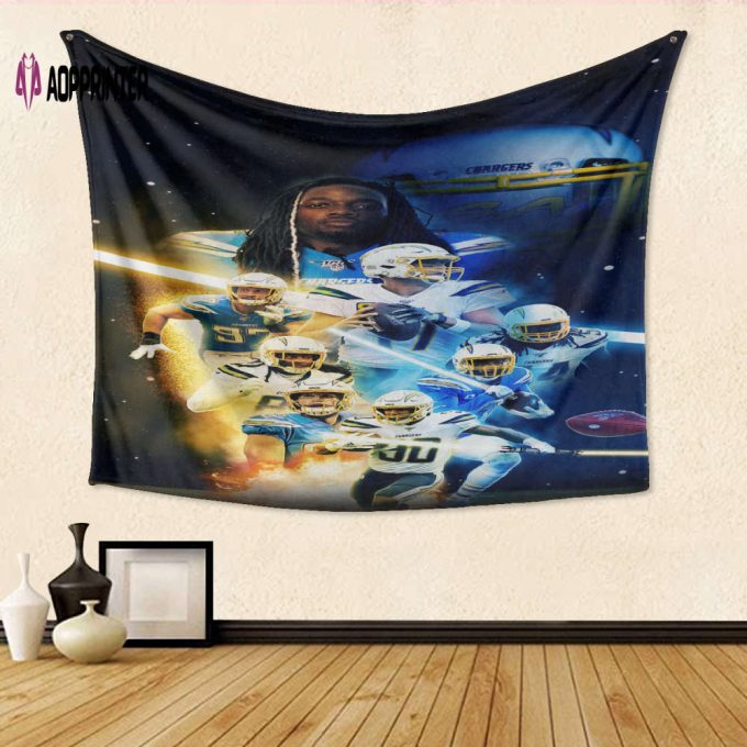 Los Angeles Chargers Team v4 3D Full Printing Tapestry: Perfect Gift for Fans!