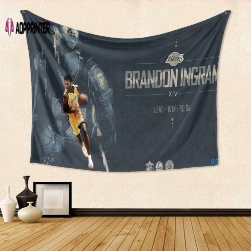 Los Angeles Lakers 14 Brandon Ingram v60 Gift For Fan 3D Full Printing Tapestry
