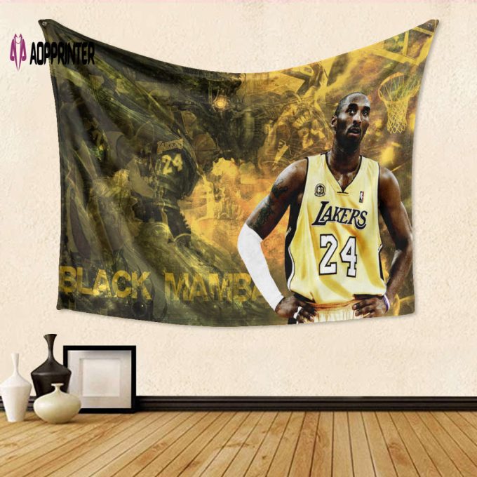 Kobe Bryant Lakers 24 Fan Gift: 3D Full Printing Tapestry – LA Lakers Memorabilia