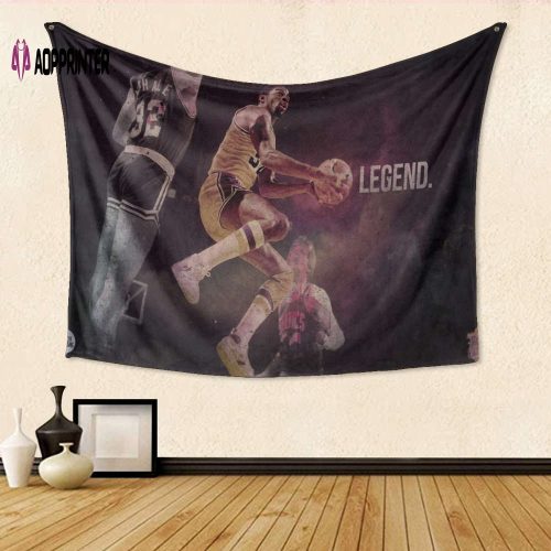 Los Angeles Lakers Magic Johnson 3D Tapestry: Perfect Fan Gift with Full Printing – M6 Design