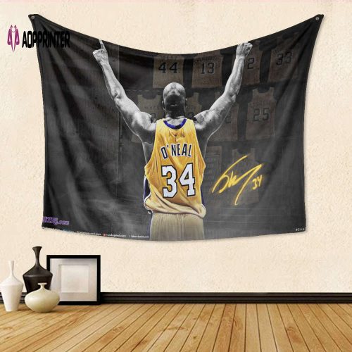 Los Angeles Lakers 34 O Neal Gift: 3D Full Printing Tapestry for Ultimate Fan