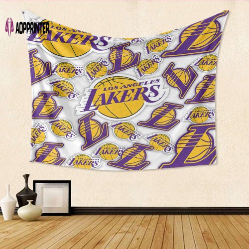 Los Angeles Lakers Emblem v4 Tapestry: Perfect 3D Full Printing Gift for True Fans