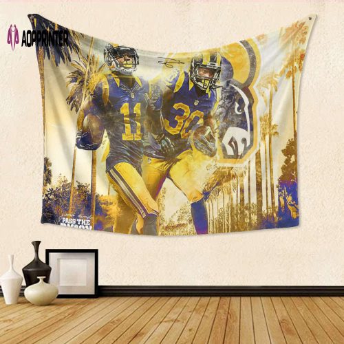 Los Angeles Rams Fan Gift: 3D Full Printing Tapestry for All Players – Engaging Unique Décor