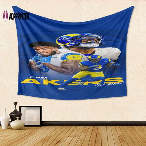 Los Angeles Rams Cam Akers2 3D Full Printing Tapestry – Perfect Gift for Fans!