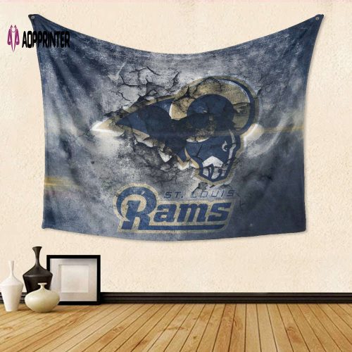 Los Angeles Rams 3D Full Printing Tapestry – Perfect Navy Wall Gift for Fans