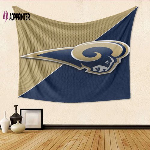 Los Angeles Rams Navy Yellow1 3D Full Printing Tapestry – Perfect Gift for Fans!